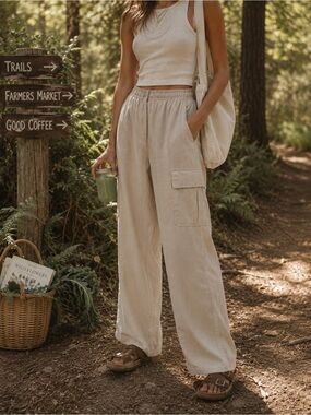 WILO The Label Parachute Fly Cargo Pants Clay XS NWT Nylon granola girl hiking